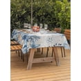 thumbnail image 3 of Outdoor Tablecloth with Umbrella Hole for Patio/Picnic/Party/Camping, Blue Jellyfish Coastal Waterproof Table Cloth Rectangle Table Cover Washable, Beach Starfish Nautical Coral Vintage (54"x 80"), 3 of 8