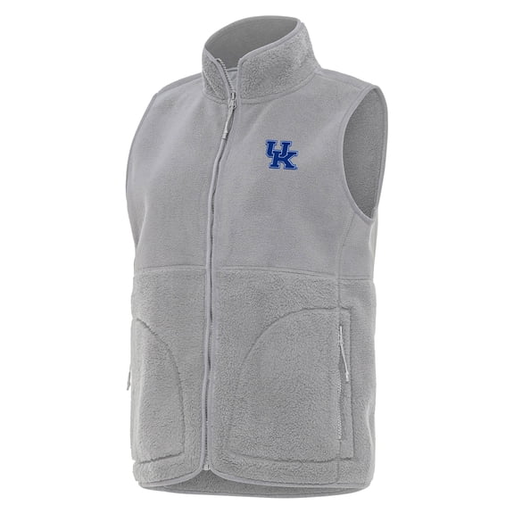 Women's Antigua  Gray Kentucky Wildcats Nostalgic Full-Zip Vest