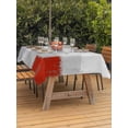 thumbnail image 3 of Outdoor Tablecloth with Umbrella Hole for Patio/Picnic/Party/Camping, Red Grey Waterproof Table Cloth Rectangle Table Cover Washable, Abstract Geometric Color Block Oil Painting (60"x 120"), 3 of 8