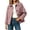 Purple, variant on Plaid Jackets for Women Button Down Cropped Jacket Casual Loose Lapel Long Sleeve lightweight Jacket