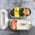 thumbnail image 1 of Boovnll Bento Box, Three Layer Lunch Box Microwave Food Container Set with Reusable Fork Spoon, Bento Box Adult, Bento Box for Kids, Lunch Box Containers, 1 of 5