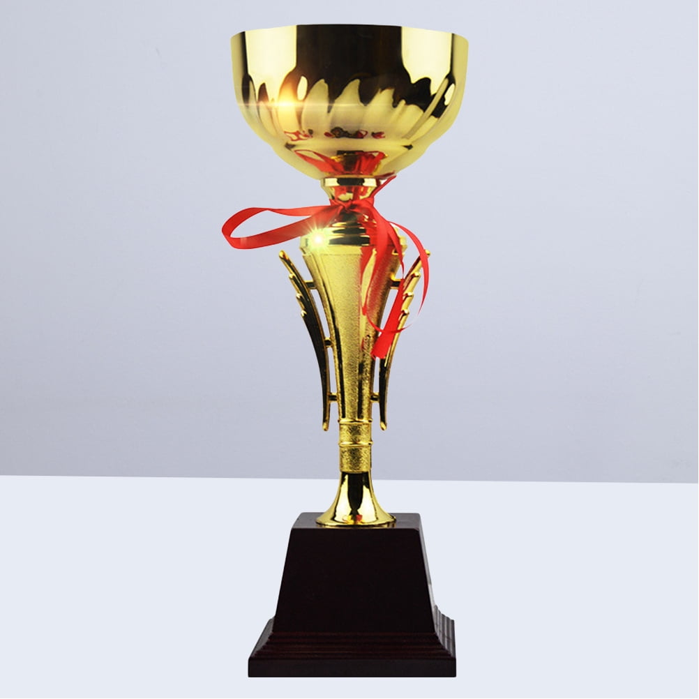Supvox Sports Competition Trophy with Plastic Base and Elegant Golden Cup, Perfect for Award Ceremonies and Sporting Events