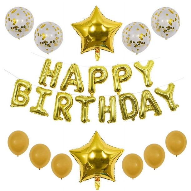 Decoración de fiesta de feliz cumpleaños, globo de cumpleaños, traje de látex, lentejuelas, decoración, película de aluminio, carta, atmósfera, arreglo de globo