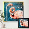 thumbnail image 4 of Designart 'Pink Flamingos Love Birds In Blue Water II' Farmhouse Framed Art Print, 4 of 4
