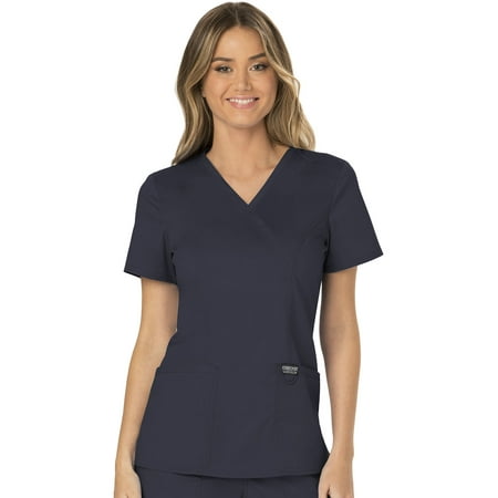 

Cherokee Workwear Revolution Women s Scrubs Top Mock Wrap WW610 Pewter