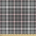 thumbnail image 1 of Abstract Fabric by the Yard, Plaid Inspired Classic Design of Diagonal Streaks Composing Squares, Decorative Upholstery Fabric for Sofas and Home Accents, Blush Grey and Pale Grey by Ambesonne, 1 of 5