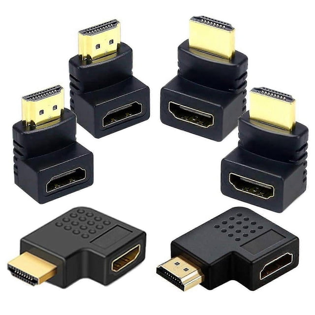 6pcs Hdmi-compatible Adapter 270 90 Degree Right Angle Gold Plated 4k Hdmi-compatible Male To Hdmi-compatible Female Converter For Monitor