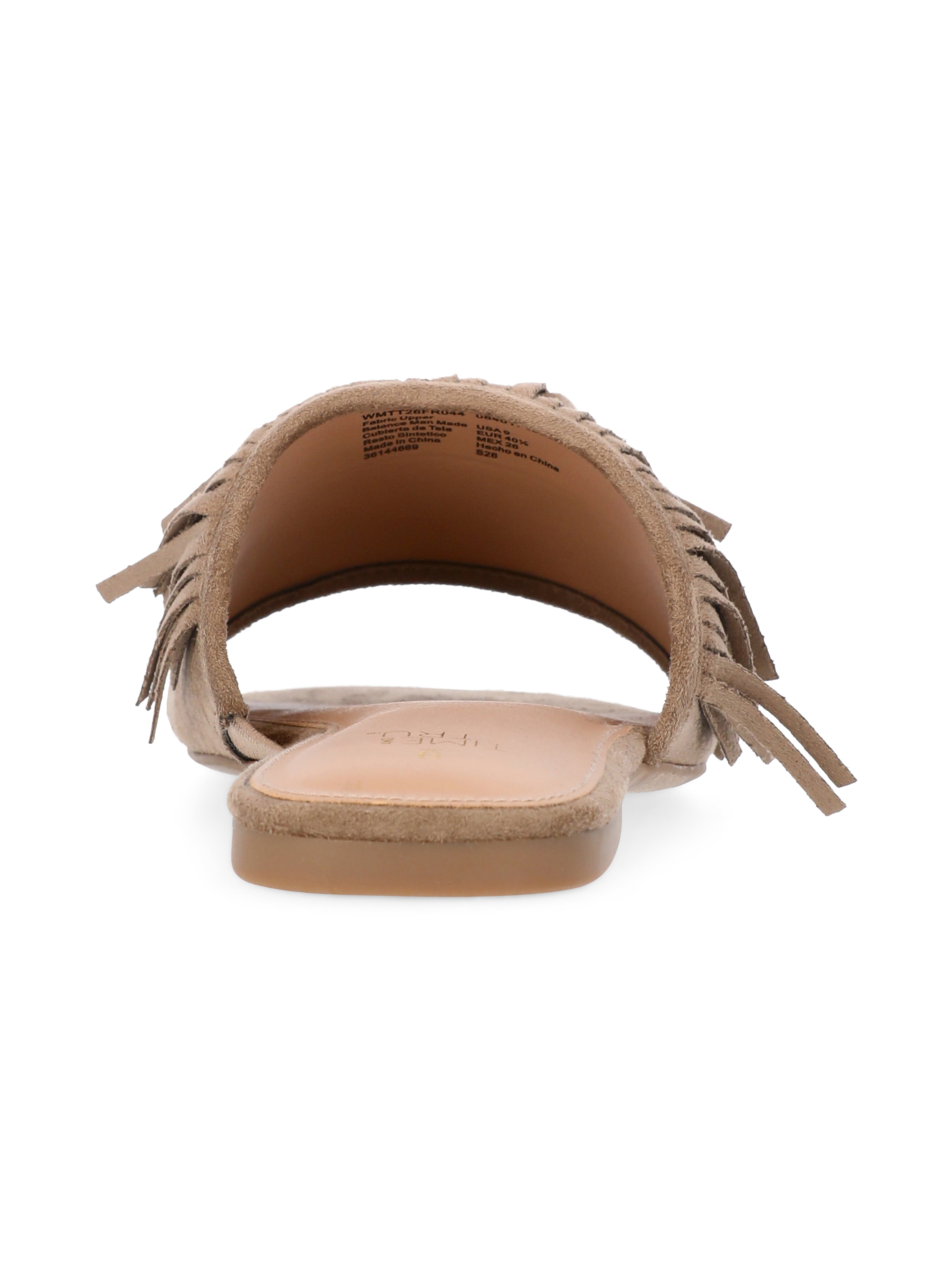 Time and Tru Women's Fringe Slide Sandals