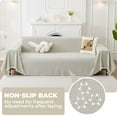 thumbnail image 5 of Sanmadrola Sofa Cover Non Slip Couch Cover for 3 Cushion Couch Machine Washable Furniture Protector for Dogs Pet Chenille Throw Slipcover Blanket for Living Room (Off White, 91"x134"), 5 of 9