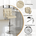 thumbnail image 6 of Alden Design PU Leather Swivel Bar Stools with Large Steel Pedestal Base, Set of 2, Khaki, 6 of 8