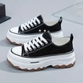 thumbnail image 4 of Zapatos De Lona Con Plataforma Para Mujer, Cómodos Zapatos Redondos Con Cordones Y Punta Cerrada, Zapatos Casuales De Color Sólido, 4 of 4