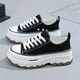 thumbnail image 4 of Zapatos De Lona Con Plataforma Para Mujer, Cómodos Zapatos Redondos Con Cordones Y Punta Cerrada, Zapatos Casuales De Color Sólido, 4 of 4
