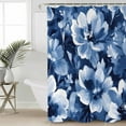 thumbnail image 2 of Small Stall Shower Curtain 36x72 Inch Narrow Half Size Navy Blue Spring Floral Bath Curtains Bathroom Decor Summer Flowers Watercolor Waterproof Fabric Shower Curtain Set with Hooks 36 Inch, 2 of 6