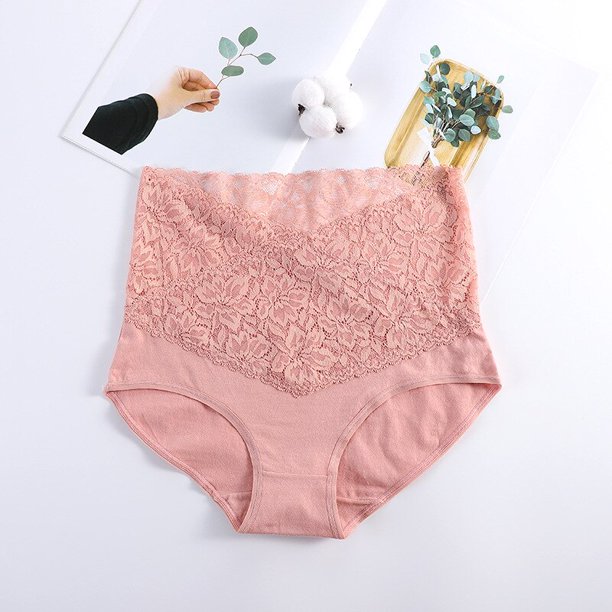Ropa interior de cintura alta con cuello en V para mujer, bragas de encaje de algodón, tentación caliente, bragas para el vientre para niñas Tan Jianjun unisex