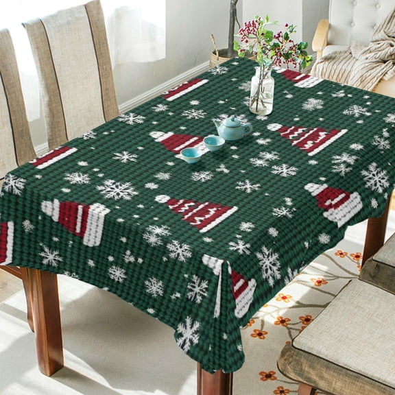 Yayeee Tablecloths 54" x 54" Rectangle Wrinkle Resistant Party Table Cover, Red Christmas Trees