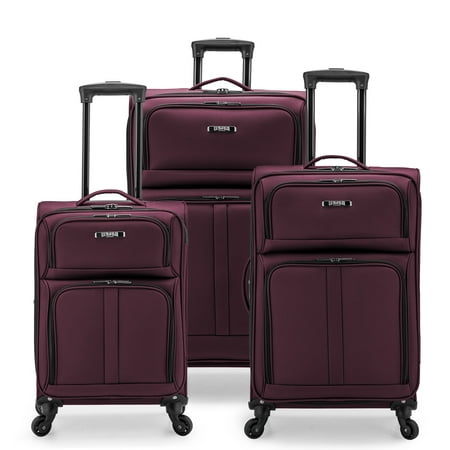 U.S. Traveler Appleton 3-Piece Softside Expandable Spinner Luggage Set  Burgundy
