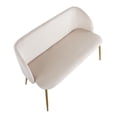 thumbnail image 6 of Lumisource Fran Glam Bench in Gold Steel and Cream Velvet, 6 of 7