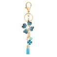 thumbnail image 1 of Blue Rhinestone Four Leaf Clover Keychain Pendant for Bag and Car Decoration Durable Zinc Alloy, 1 of 8