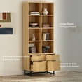 thumbnail image 7 of EYYTHUNG Fluted Bookshelves with Drawers Set of 2, 71-Inch Tall Versatile Modern Large Bookcase, 7 of 7