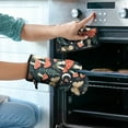 thumbnail image 2 of Mushrooms Butterflies Moon Pattern Kitchen Oven Mitt and Pot Holder Sets 4 Pcs for Baking, Cooking and Grilling, Heat Resistant Up To 392 °F, 2 of 7