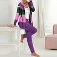 thumbnail image 2 of Two Piece Sets for Women Drawstring Sweatsuits Zip Up Hoodie and Sweatpants Print Hooded Top Pants Tracksuits (Purple 2XL), 2 of 6