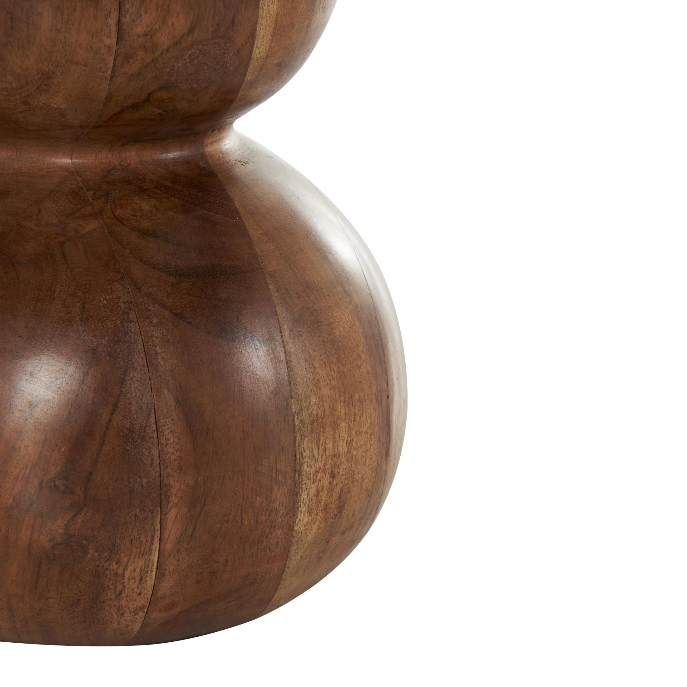 DecMode 11" Bubble Brown Wood Vase with Natural Wood Grains