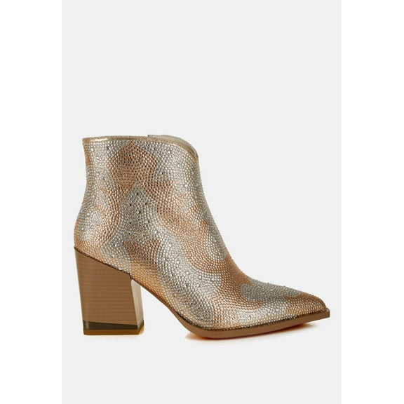 Mugler Rhinestones Embellished Ankle Boots