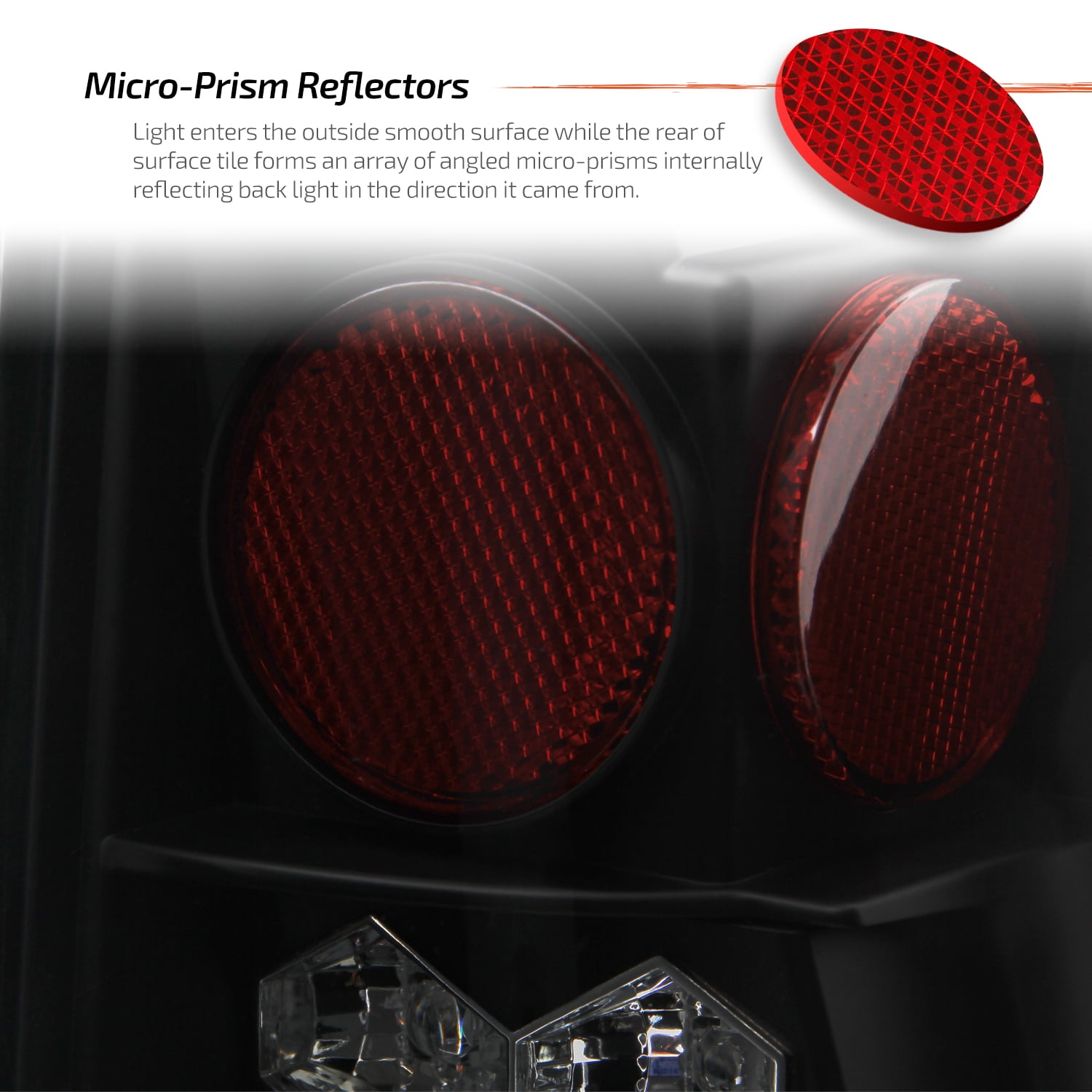 AKKON - For 88-98 Chevy C/K Series Pickup Truck GMC Sierra Rear Black Smoke LED Tail Lights Brake Lamps Pair