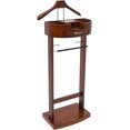 thumbnail image 6 of Suit Valet Stand Wood Valet Stand for Man, Wooden Clothing Valet Stand with Contour Hanger, Tray, Trouser Bar, Tie Bar and Base, Mens Valet Stand for Entryway Office Living Room (Brown), 6 of 7