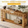 thumbnail image 2 of Finmind 70.9" Farmhouse 2-Tier Console Table, Extra Long Entryway Table with Storage, Narrow Wood Sofa Table, Perfect for Living Room, Hallway, Oak Brown, 2 of 7