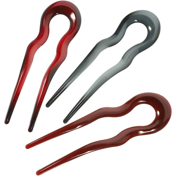 LABELEPH 3Pcs U Shaped Hair Forks For Women In Assorted Colors For Hair Styling