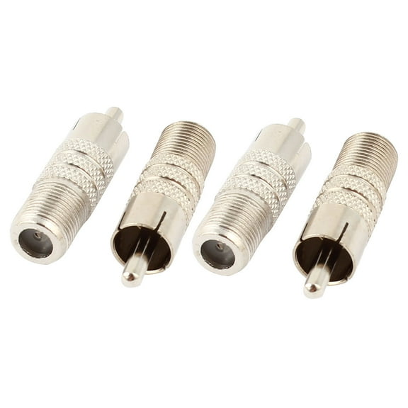 Unique Bargains 4Pcs F Type Female to RCA Male F/M RF Coaxial Cable Adapter Connectors