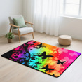 thumbnail image 6 of CURLYOOT Rainbow Butterfly Rug for Living Room Bedroom, 4x6 Ft Washable Area Rug, Non Slip Rugs for Entryway, Large Carpet for Indoor Dining Room, 6 of 7