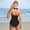 Blue, variant on ZJXFGS Women's One Piece Swimsuits,Deep V Wire Push Up Bathing Suit Backless Bathing Suit Vintage Retro Push Up Swimwear Tummy Control Front Cross Bathing Suits Beige L