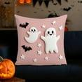 thumbnail image 5 of AuroraX Ghost Throw Pillow Covers Halloween Pink 18x18 Inch Decorative Pillow Covers Pumpkin Indoor Minimalist Hypoallergenic Cushion Cover Livingroom,Room Decor, 5 of 6