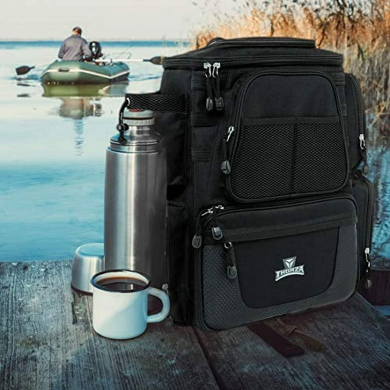 Thorza Fishing Tackle Backpack - Waterproof, Heavy Duty Fishing