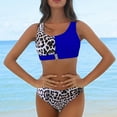 thumbnail image 2 of DPTALR Women Two Piece Leopard Print Backless Halter Beach Bikini Swimwear Set, 2 of 3