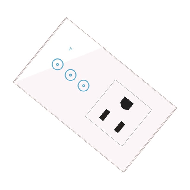 Bewildely Enchufe de pared inteligente enchufe de EE. UU. WiFi temporizador inalámbrico Control remoto interruptor de pantalla táctil toma de corriente Electrodomésticos TYPE2 NO2 Bewildely HA005243-03