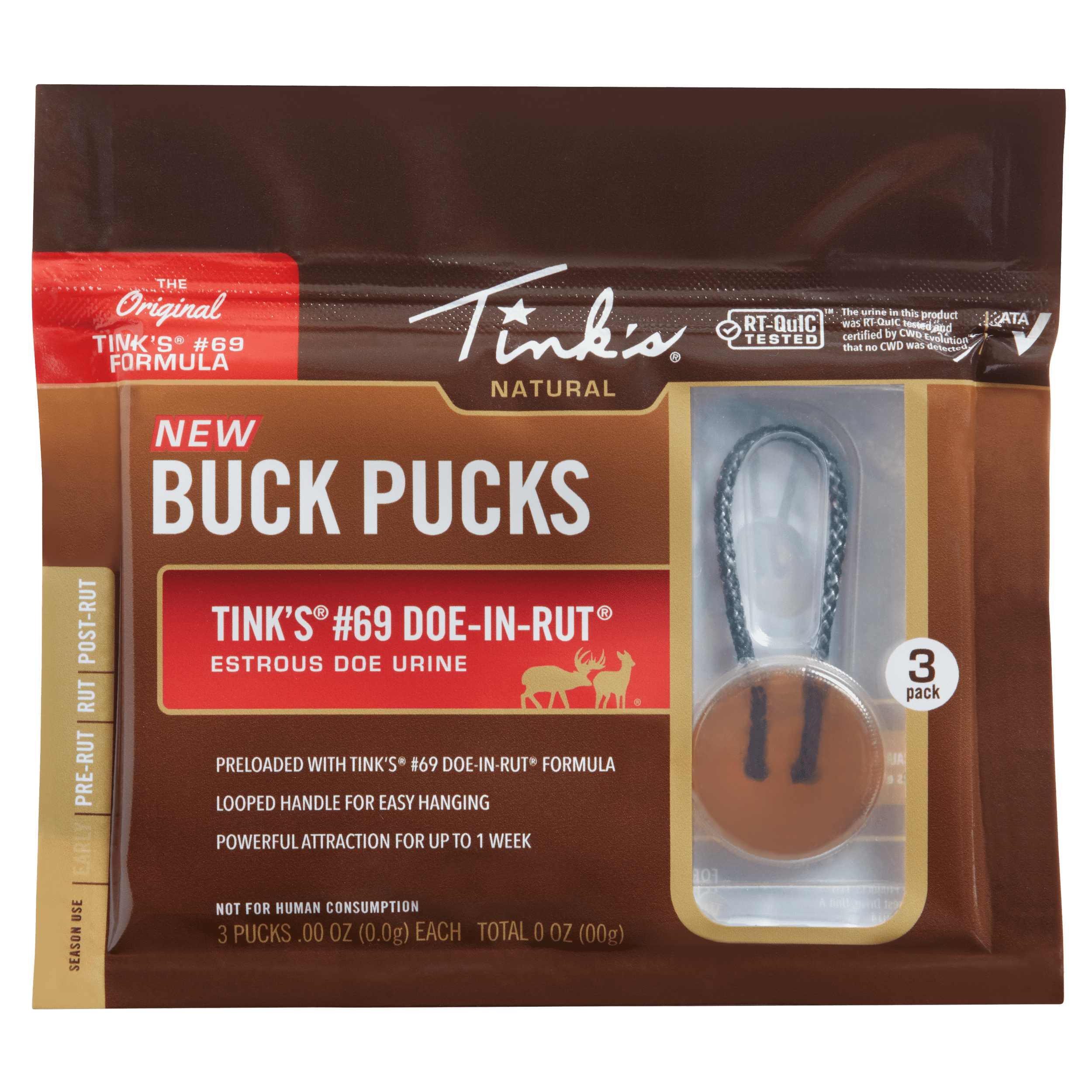 Tink's Game W6340 #69 Doe-In-Rut Estrous Doe Urine Pucks (3 Pack) Scent Lure