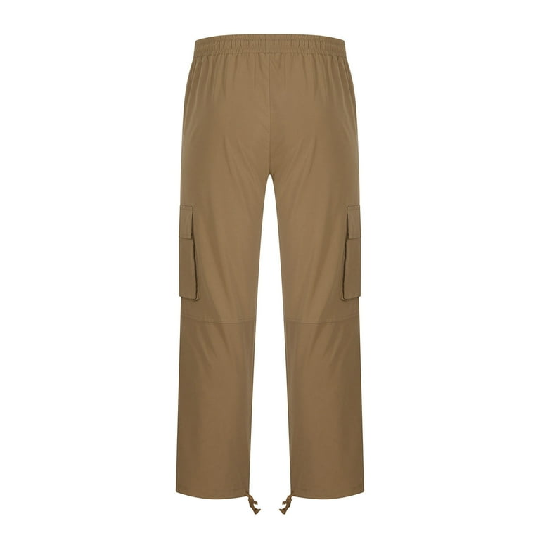 ZKCCNUK Men's Khaki Cargo Pants, Multiple Pockets, Straight ZKCCNUK Men's Khaki Cargo Pants, Multiple Pockets, Straight