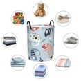 thumbnail image 4 of Sikiie Cute Chameleons On Blue Print Round Dirty Clothes Basket, Waterproof Standing Foldable Storage Basket, for Laundry Room, Bedroom, Bathroom Storage-Small, 4 of 6