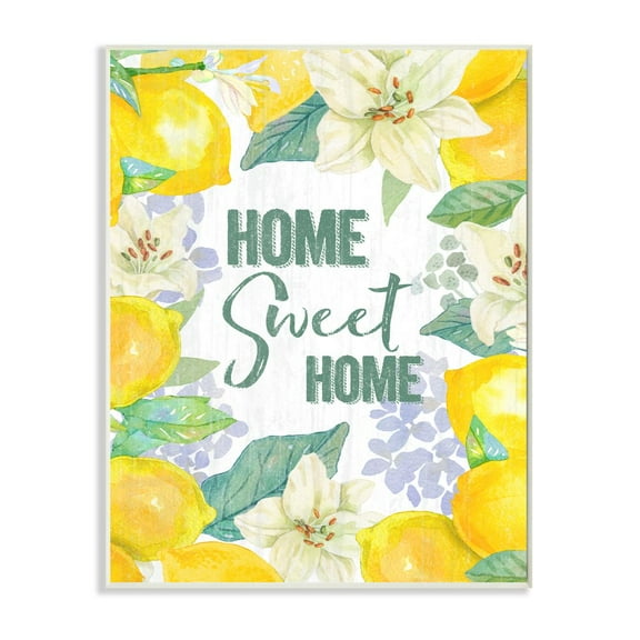 Stupell Industries Home Sweet Home Summer Floral and Lemon Citrus Graphic Art Unframed Art Print Wall Art, 10x15, by Andrea Tachiera