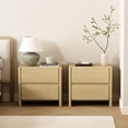 thumbnail image 2 of Linda Modern Nightstand in Natural Oak (2-Drawer) - Set of 2, 2 of 10