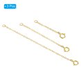 thumbnail image 3 of Uxcell 1/2/3" S925 Silver Necklace Extender Gold Plated Chain Extenders Extension, Golden 3 Pack, 3 of 6