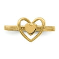 thumbnail image 5 of Solid 14k Yellow Gold Textured Heart Frame Ring Band Size 8, 5 of 6