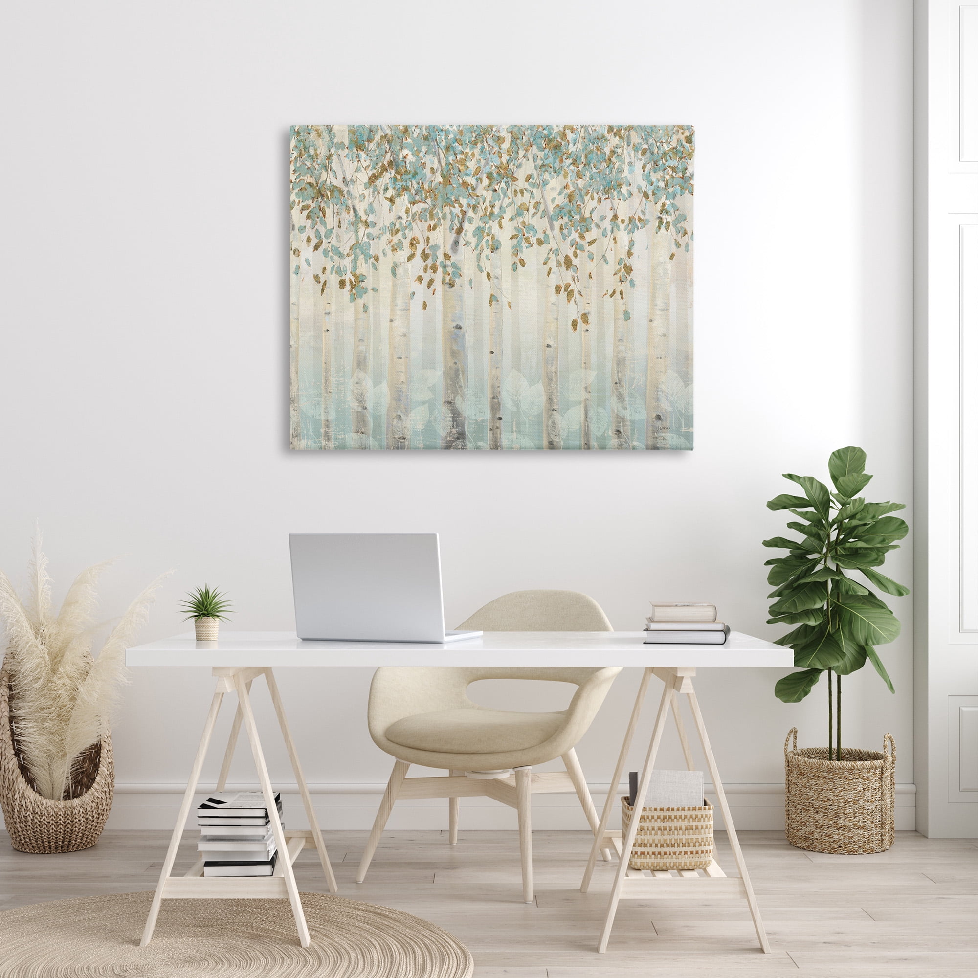 Abstract Soft Forest Trees Canvas Art, 48 x 36, Design By Artist James Wiens