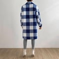thumbnail image 5 of Baqcunre Winter Coats For Women Women'S Autumn Or Winter Button Down Lapel Plush Plaid Coat Loose Long Coat Button Down Shirts For Women Fall Outfits For Women 2023 Blue M, 5 of 5