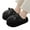 Black, variant on Cute Cat House Slippers for Women Platform Slip on Shoes Home Bedroom Plush Fuzzy Slippers
