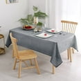thumbnail image 4 of Hiasan Faux Linen Rectangle Tablecloth - Wrinkle and Stain Resistant Washable Table Cloth for Kitchen Dining Room Holiday Table Cover for Party Dinner, Grey, 54 x 80 Inch, 4 of 6