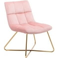 thumbnail image 2 of Duhome Velvet Accent Chair Small Lounge Chair Modern Vanity Chair for Living Room Bedroom with Gold Metal Legs Salmon Pink, 2 of 7